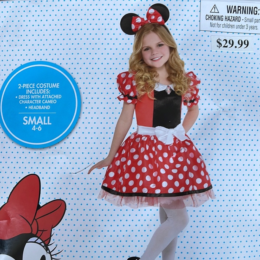 Disney: Minnie Mouse Black/Red Dress Costume! New! Blowout Price!
